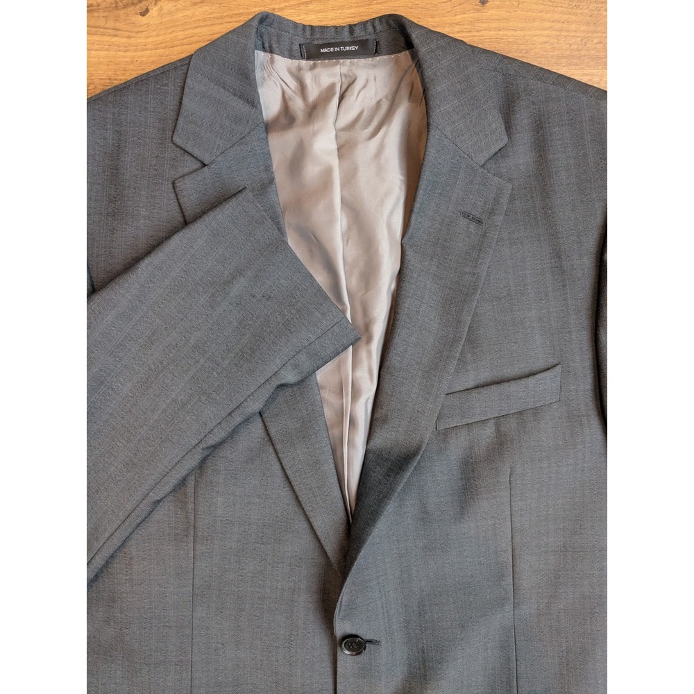Boss Hugo Boss Pasolin Movie Mens‎ Classic Gray Pinstripe Blazer 44L (Read)